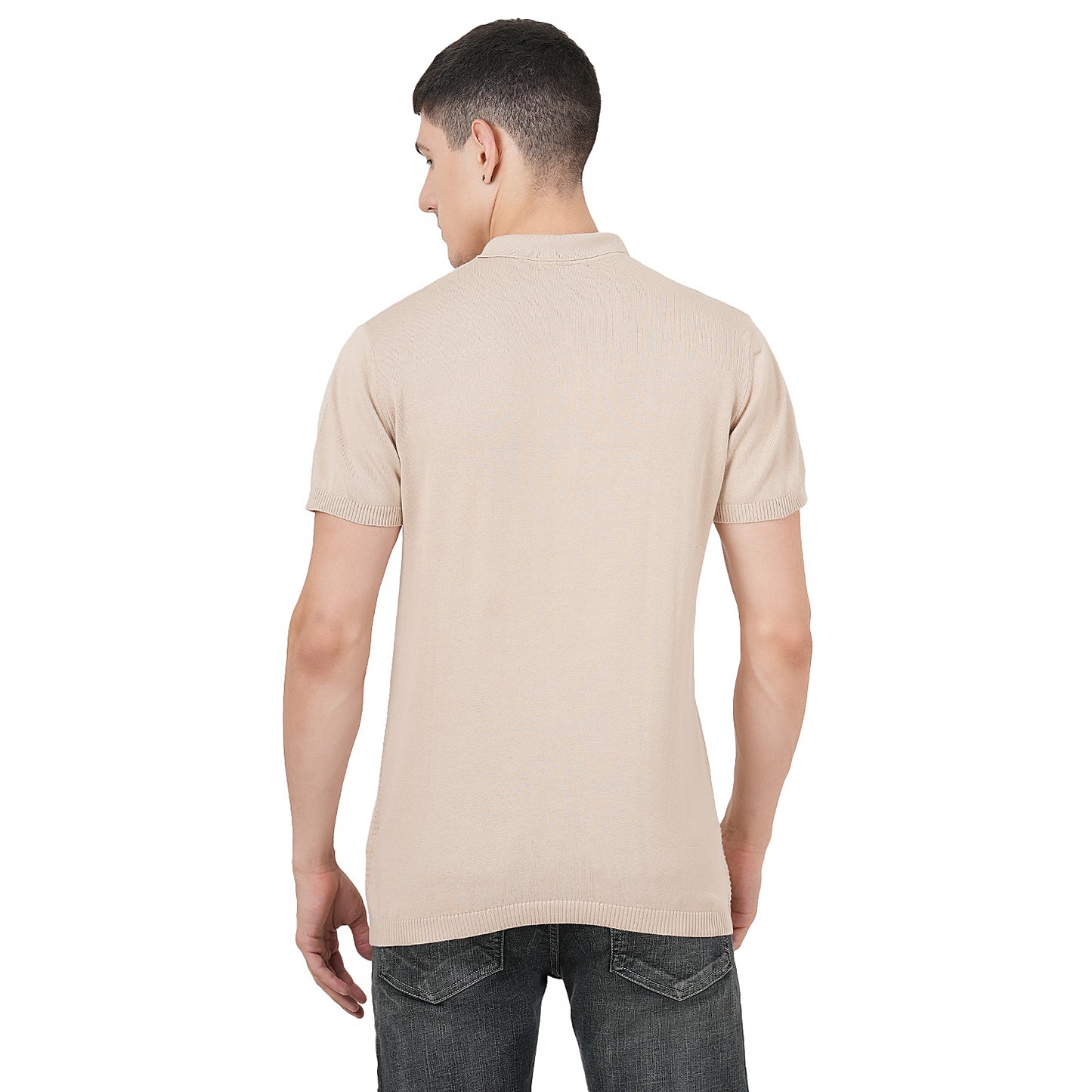 Men Button Polo Neck Pure Cotton
