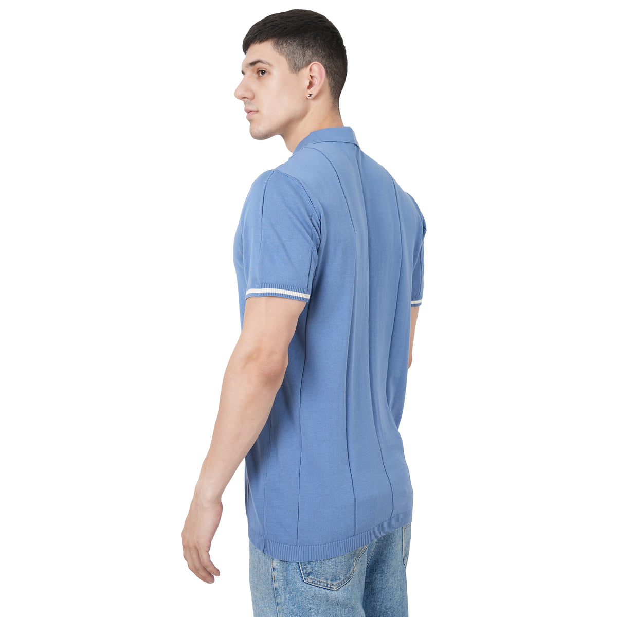 Men Button Polo Neck Pure Cotton