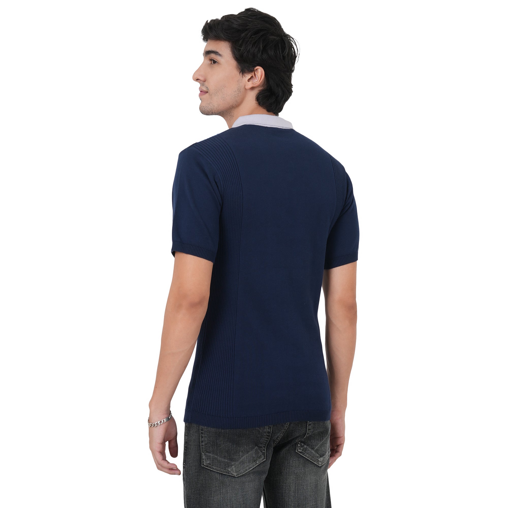 Men Button Polo Neck Pure Cotton