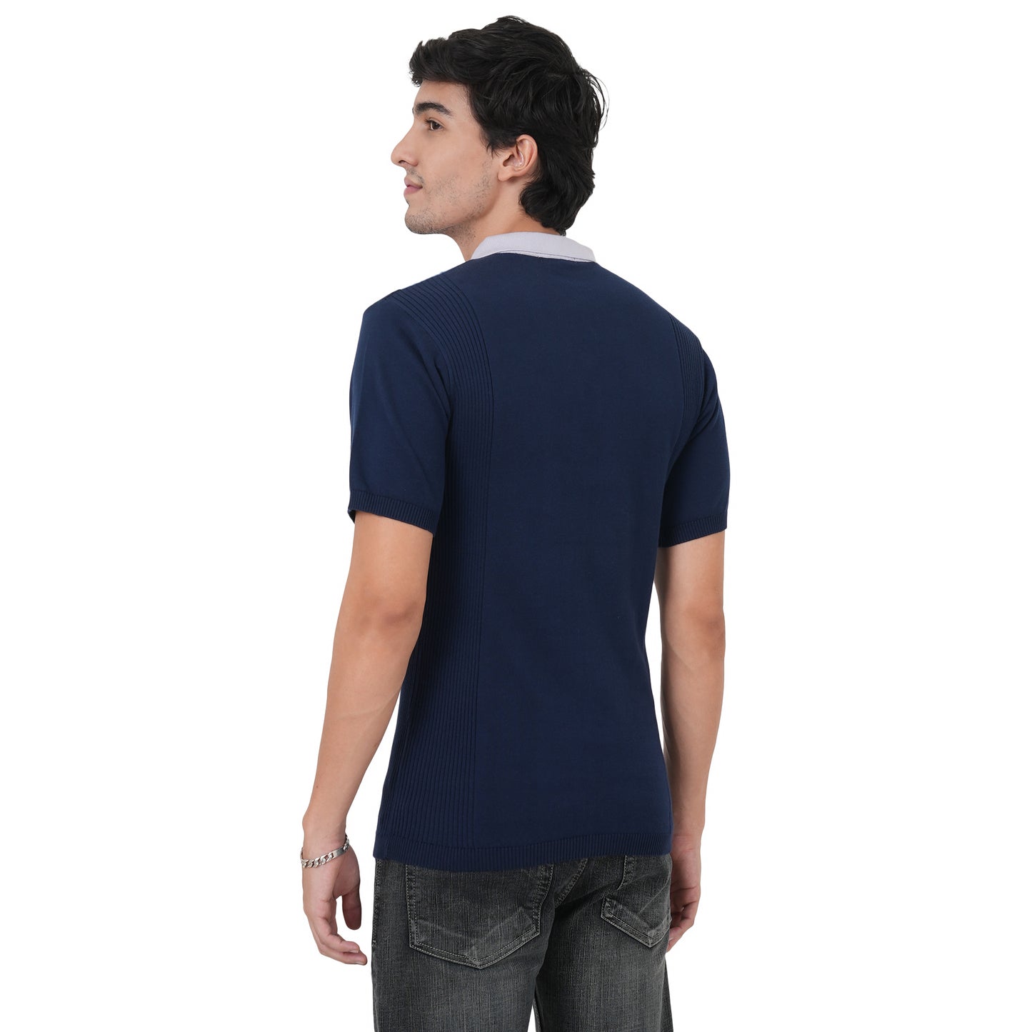 Men Button Polo Neck Pure Cotton