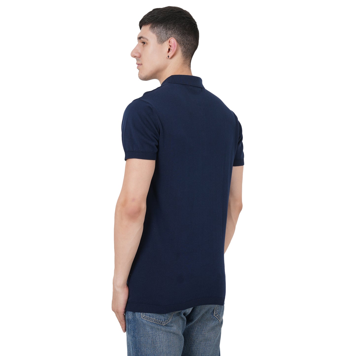 Men Button Polo Neck Pure Cotton