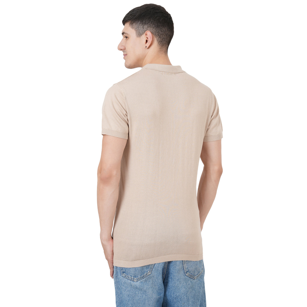 Men Button Polo Neck Pure Cotton