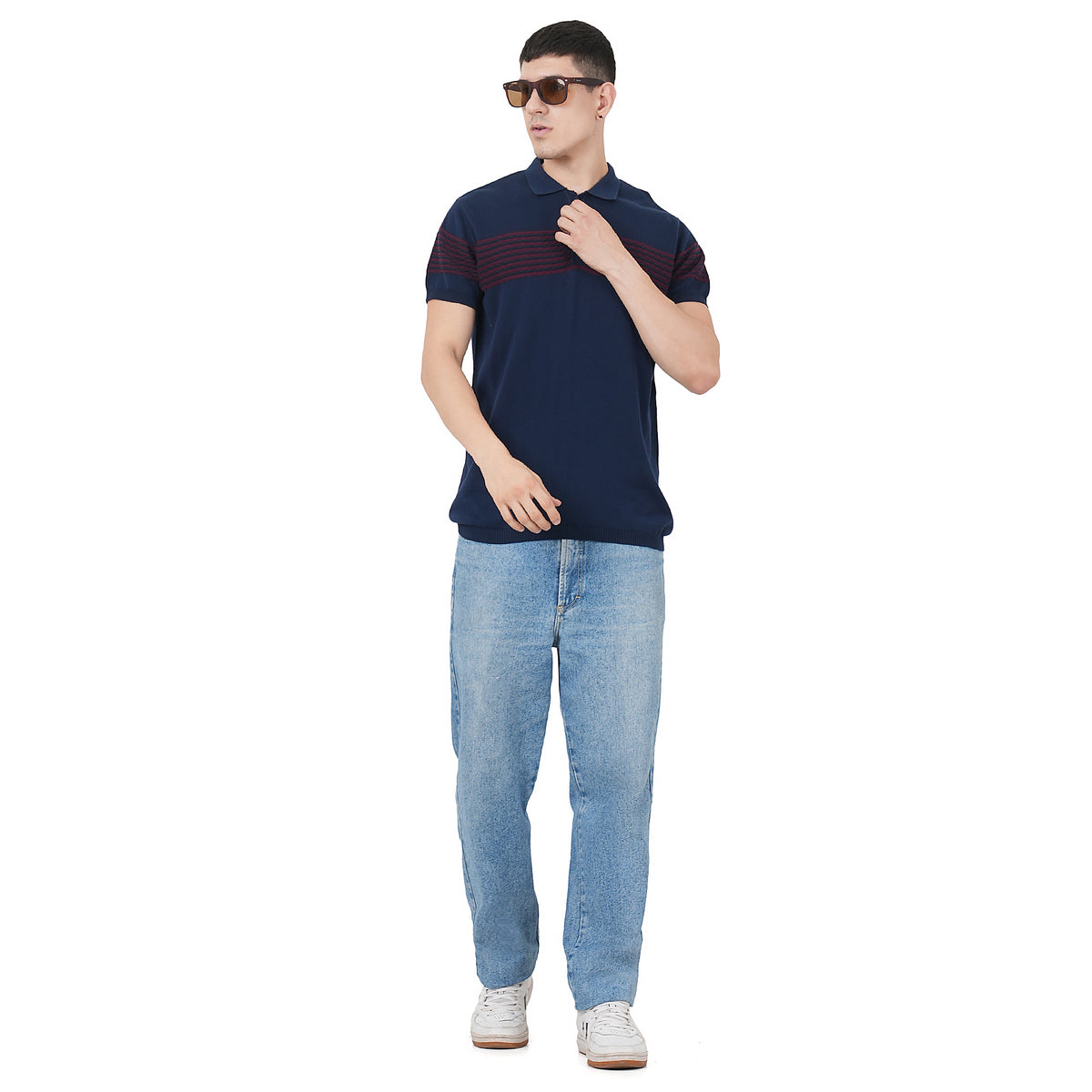 Men Button Polo Neck Pure Cotton