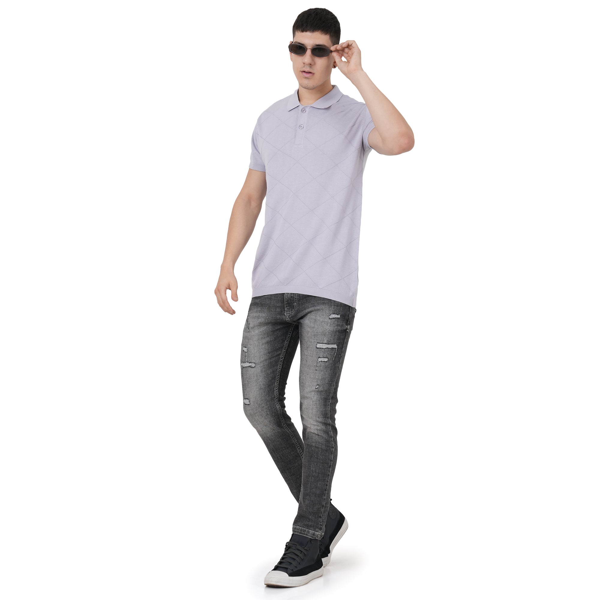 Men Button Polo Neck Pure Cotton