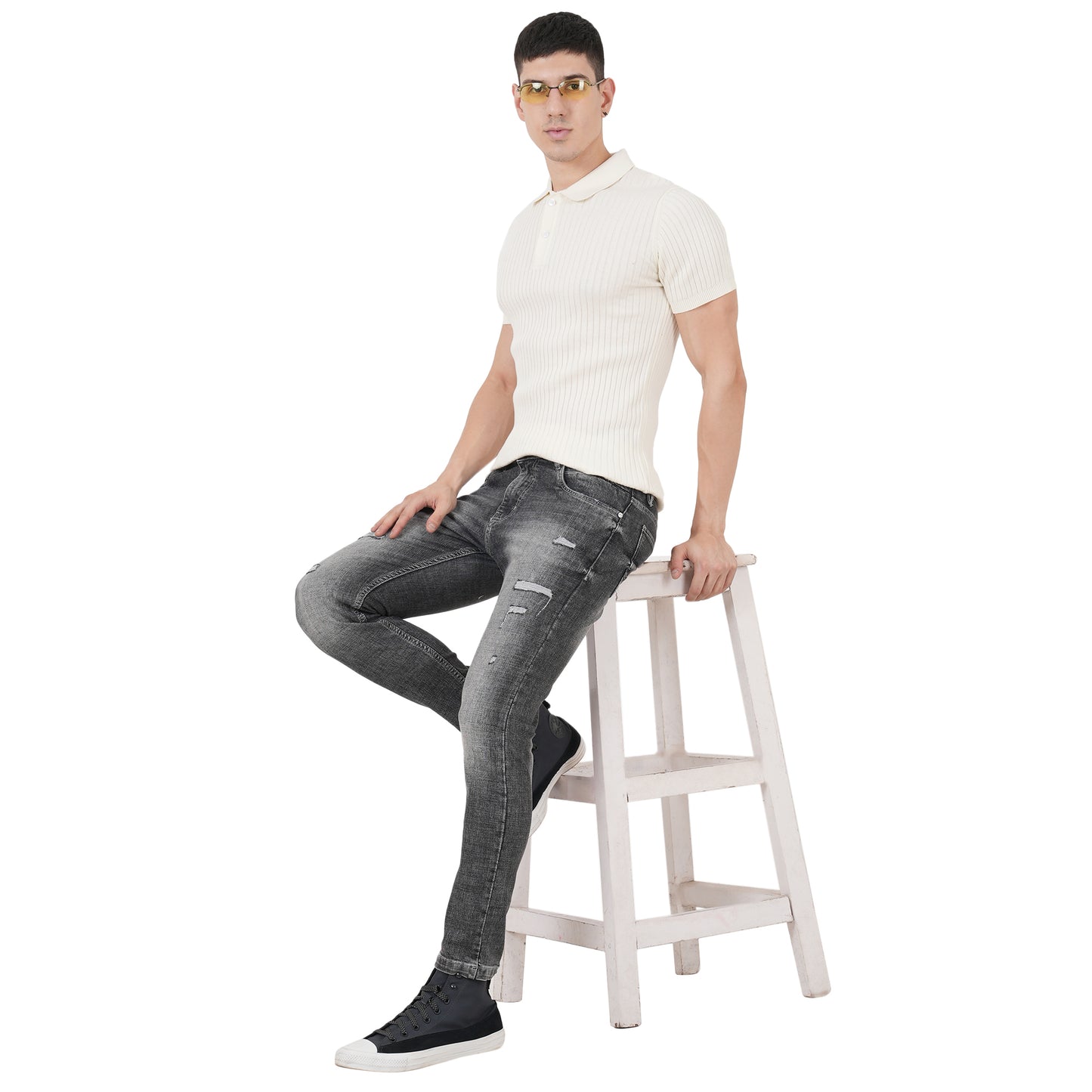 Men Button Polo Neck Pure Cotton