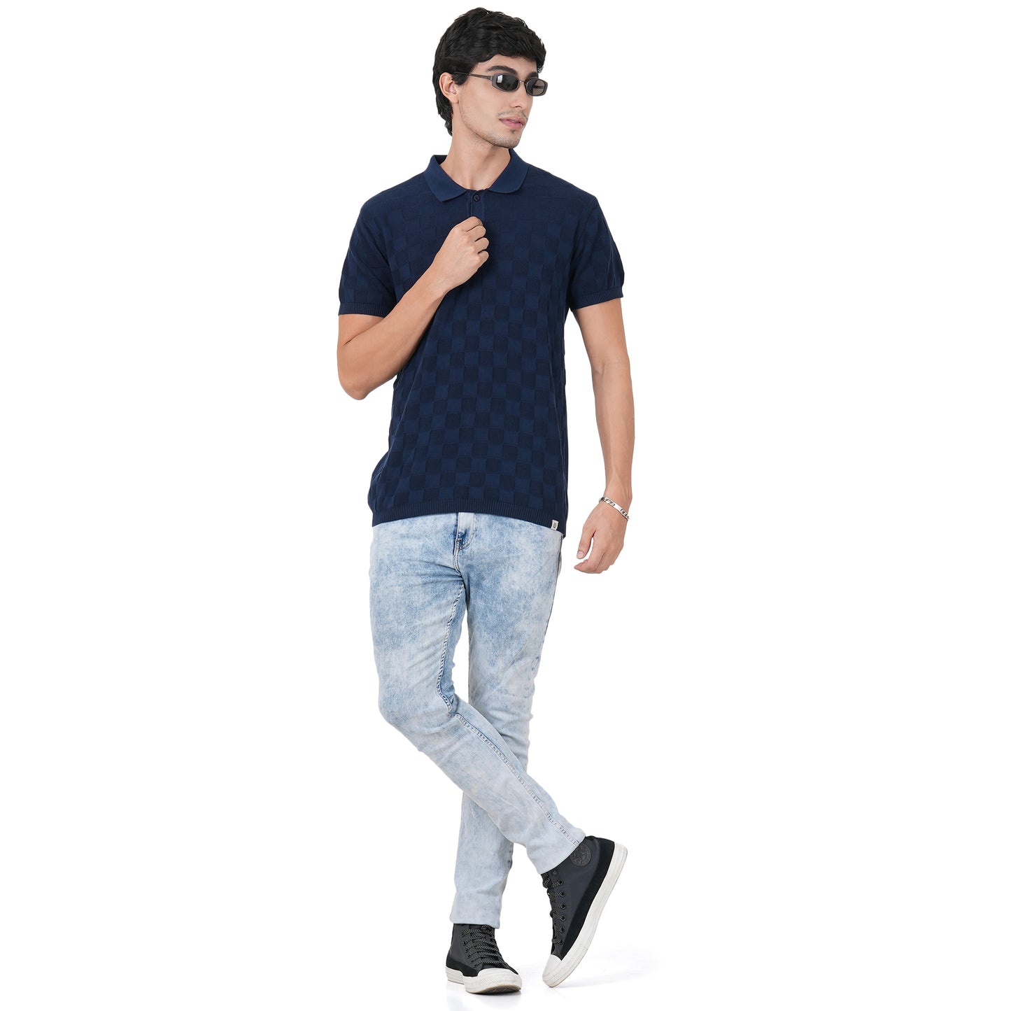 Men Button Polo Neck Pure Cotton