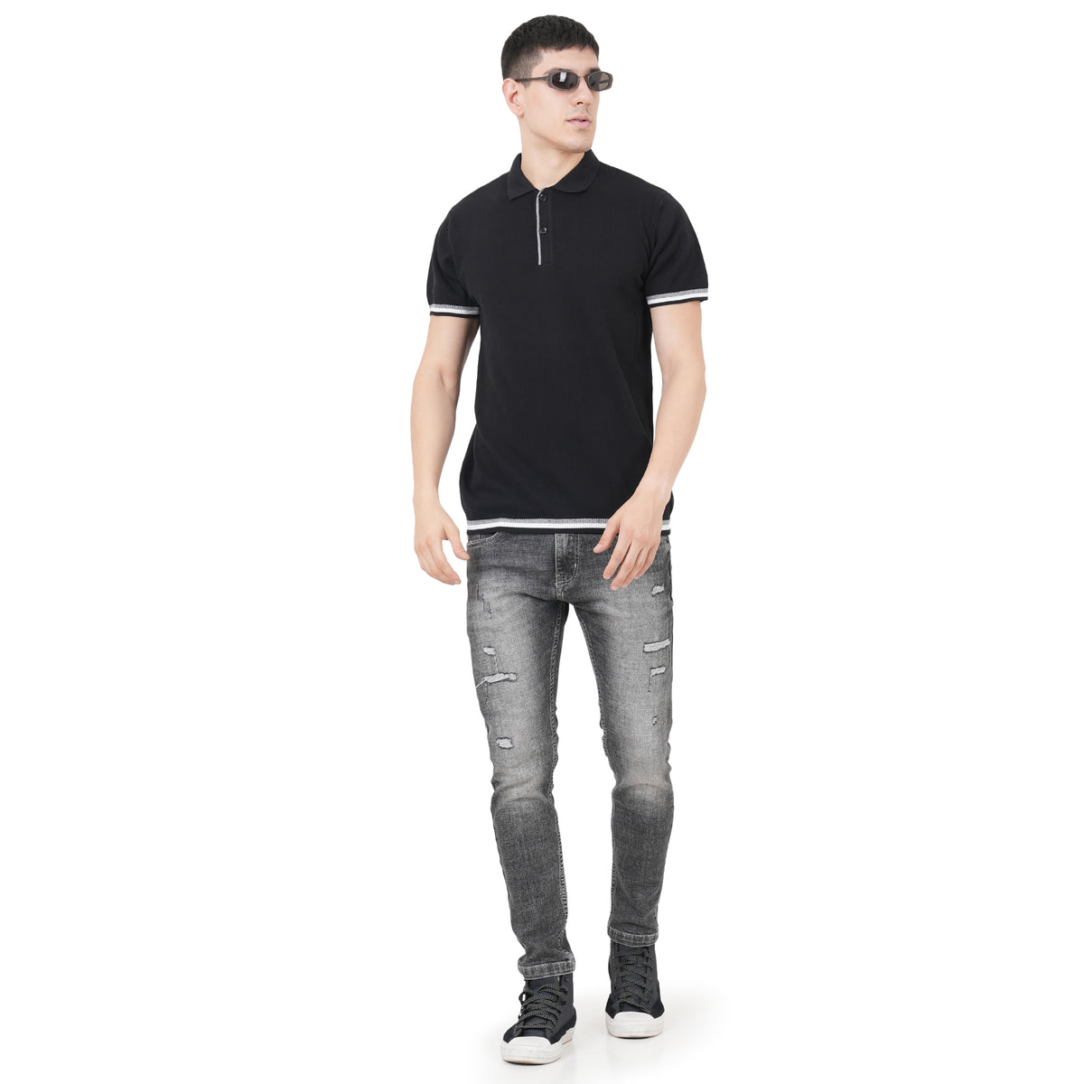 Men Button Polo Neck Pure Cotton