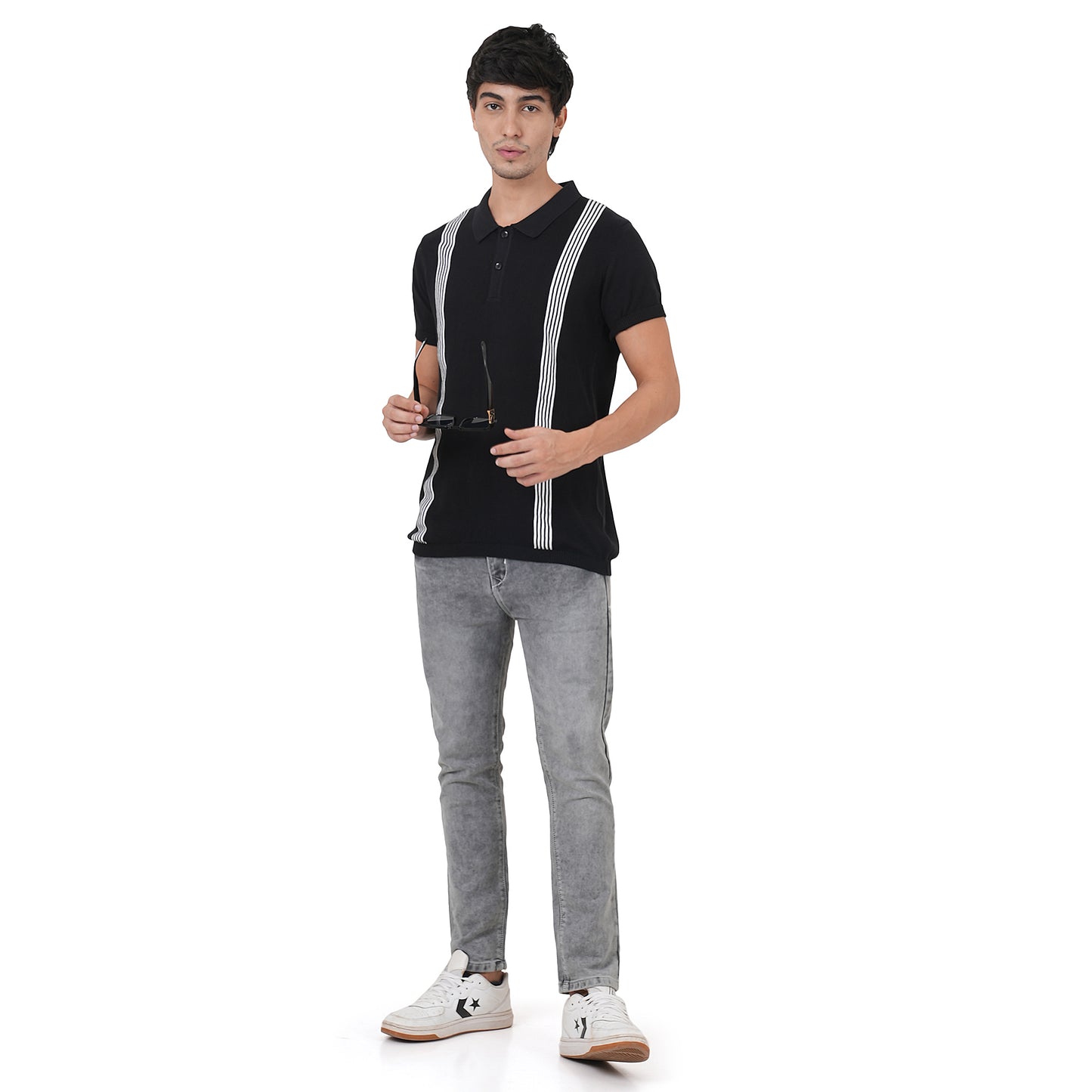 Men Button Polo Neck Pure Cotton