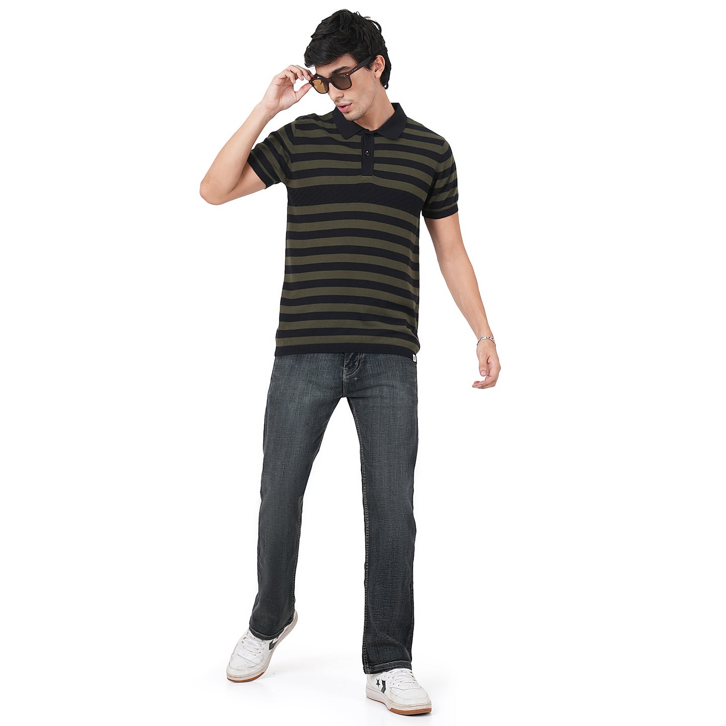 Men Button Polo Neck Pure Cotton