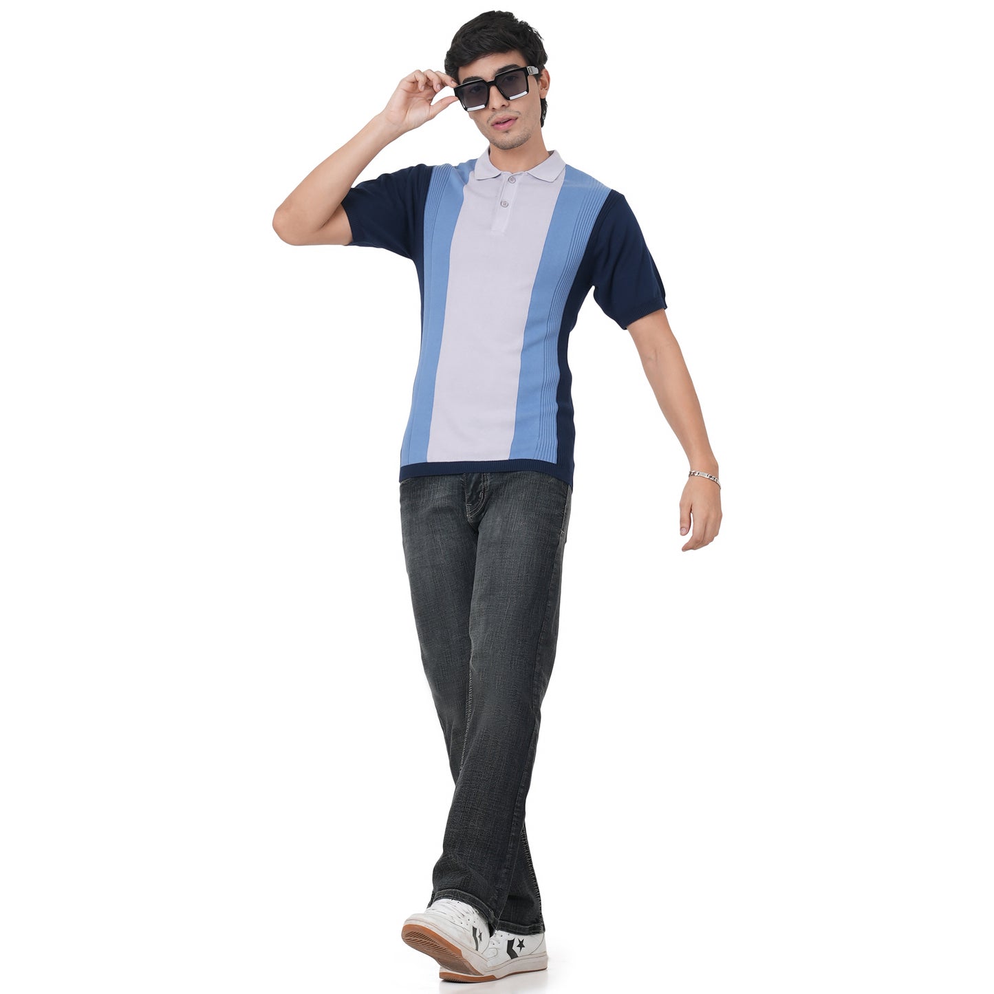 Men Button Polo Neck Pure Cotton