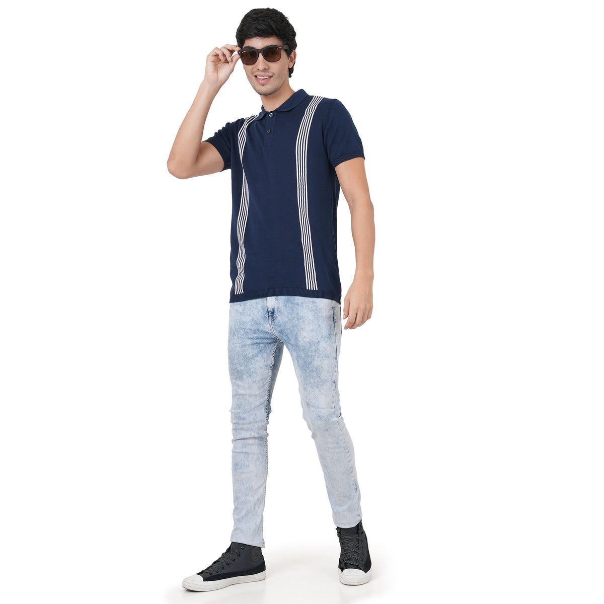 Men Button Polo Neck Pure Cotton