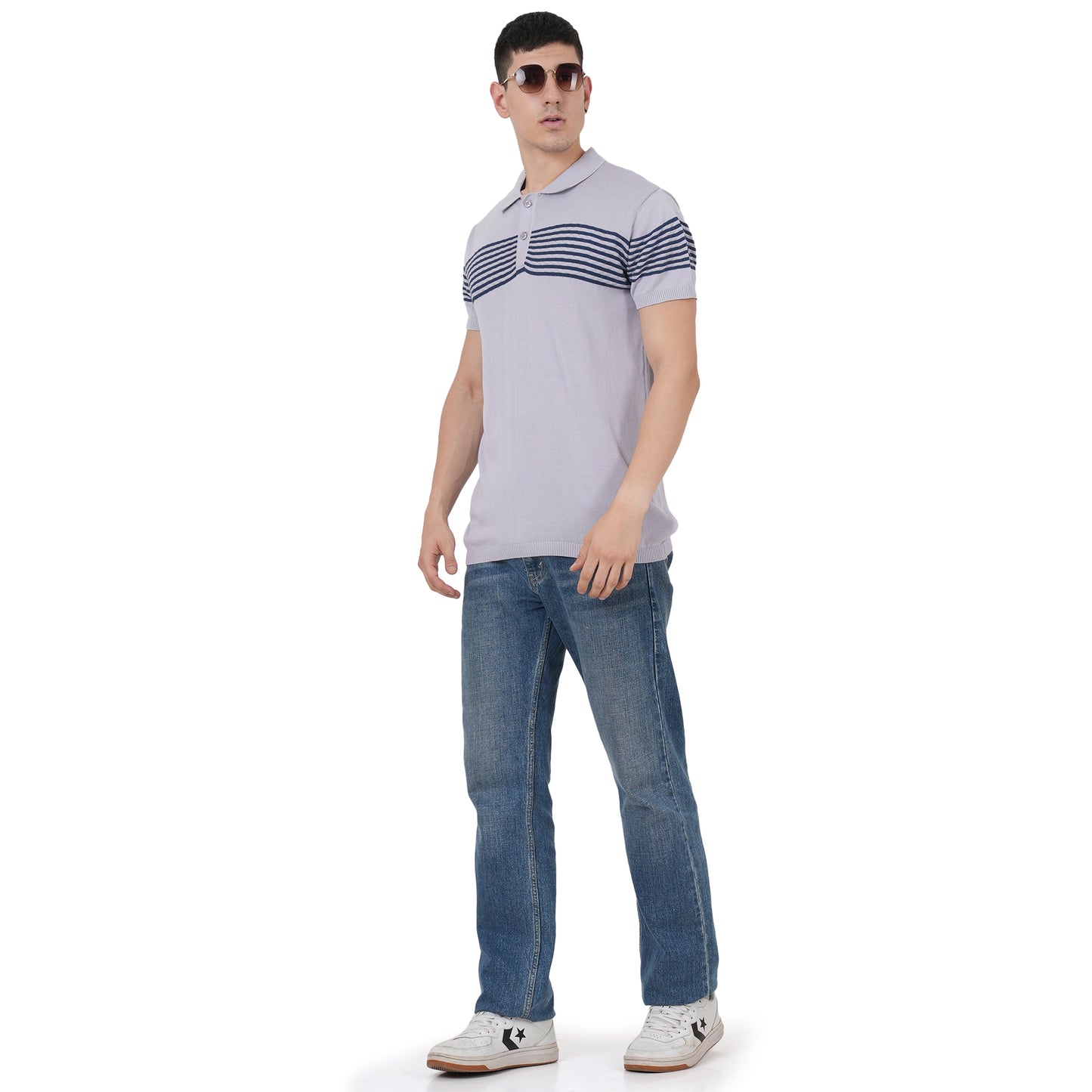 Men Button Polo Neck Pure Cotton