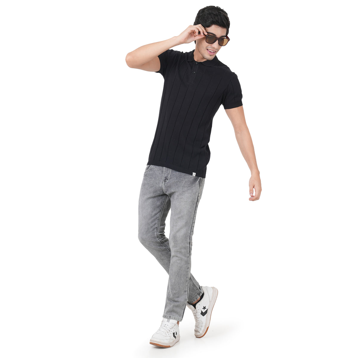 Men Button Polo Neck Pure Cotton