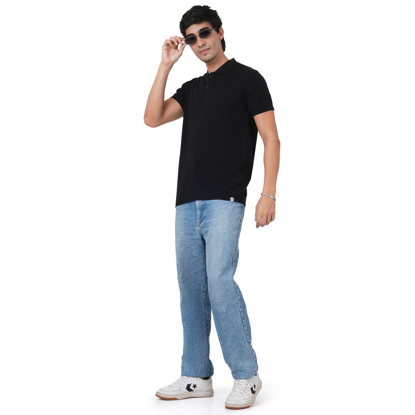 Men Button Polo Neck Pure Cotton