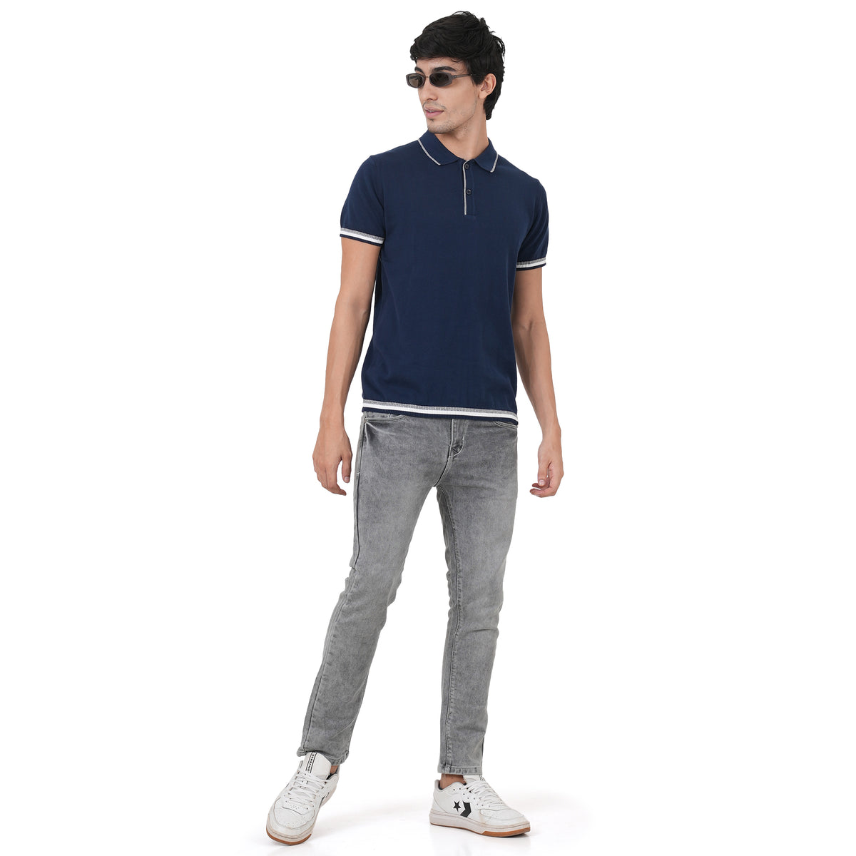 Men Button Polo Neck Pure Cotton