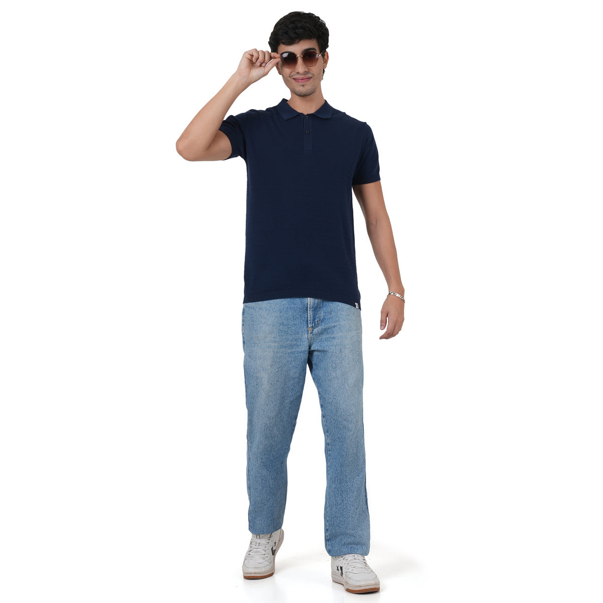 Men Button Polo Neck Pure Cotton