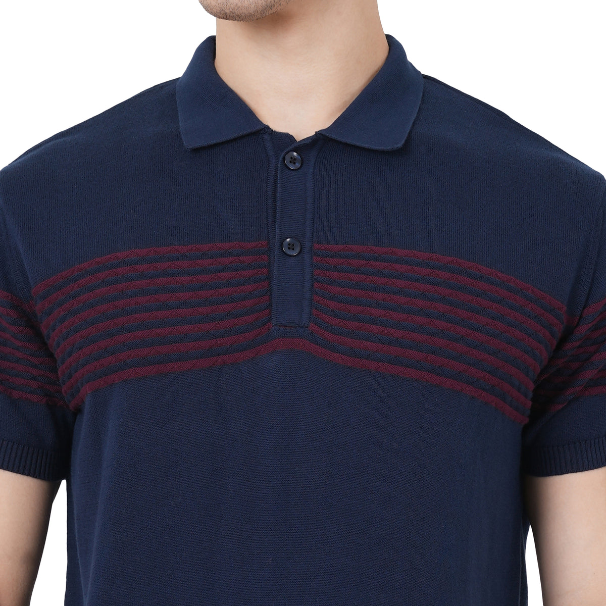 Men Button Polo Neck Pure Cotton