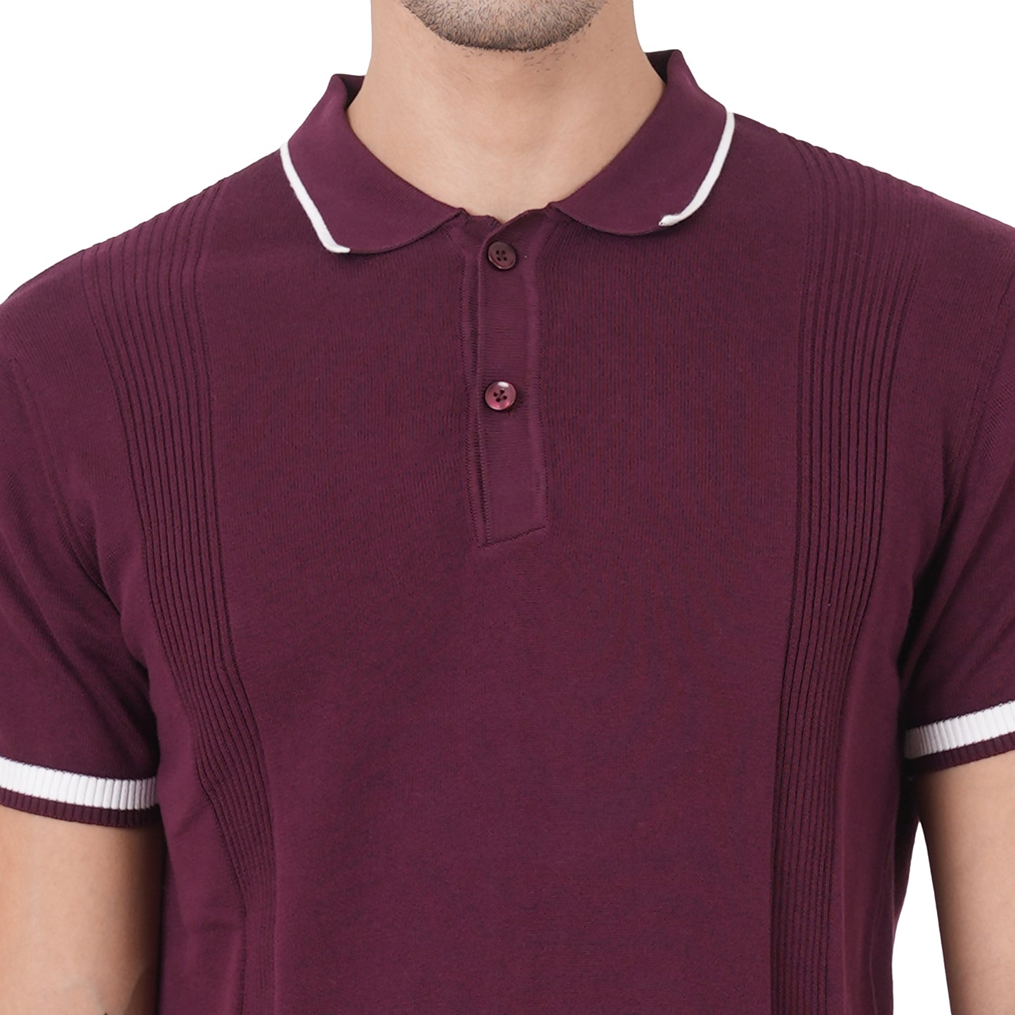 Men Button Polo Neck Pure Cotton