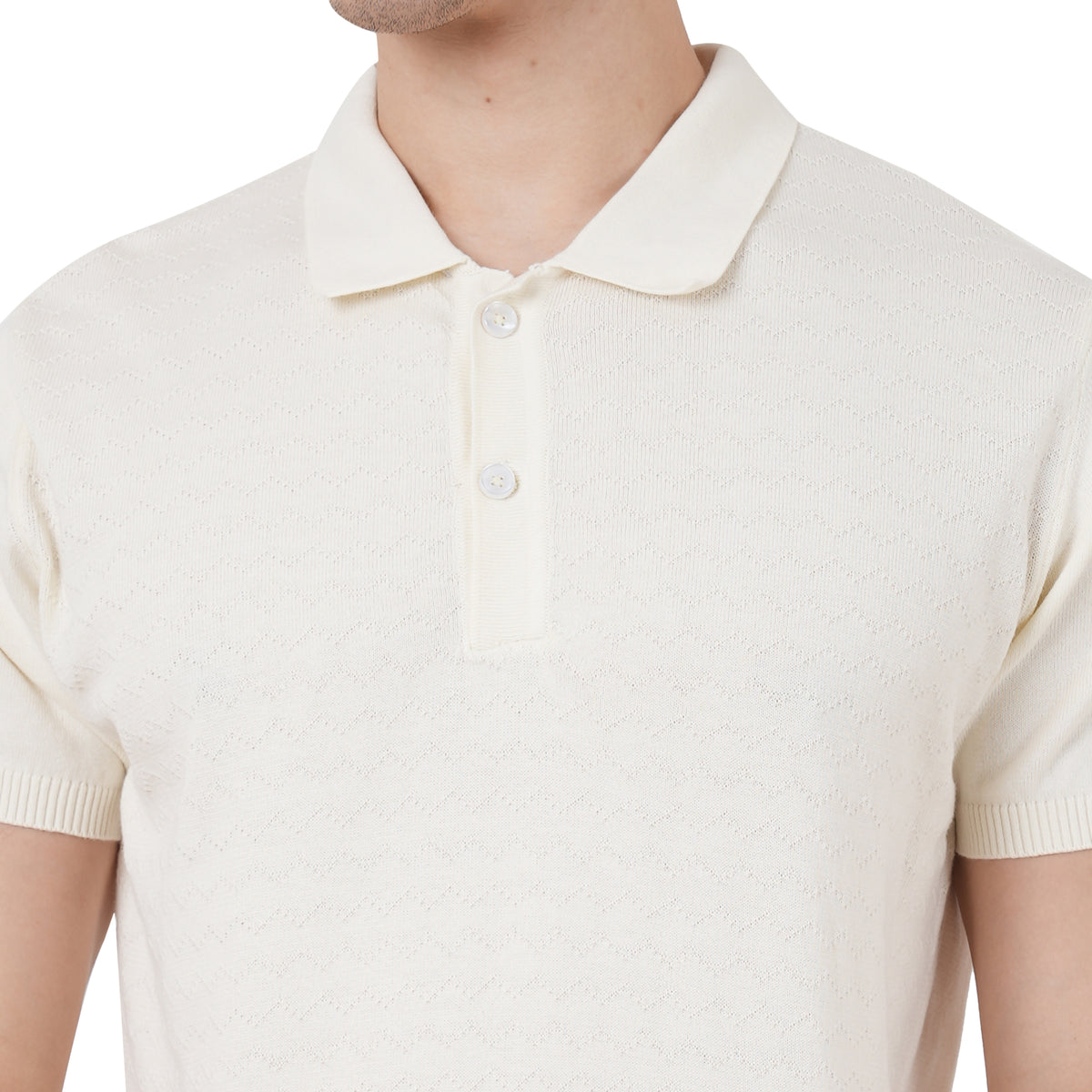 Men Button Polo Neck Pure Cotton