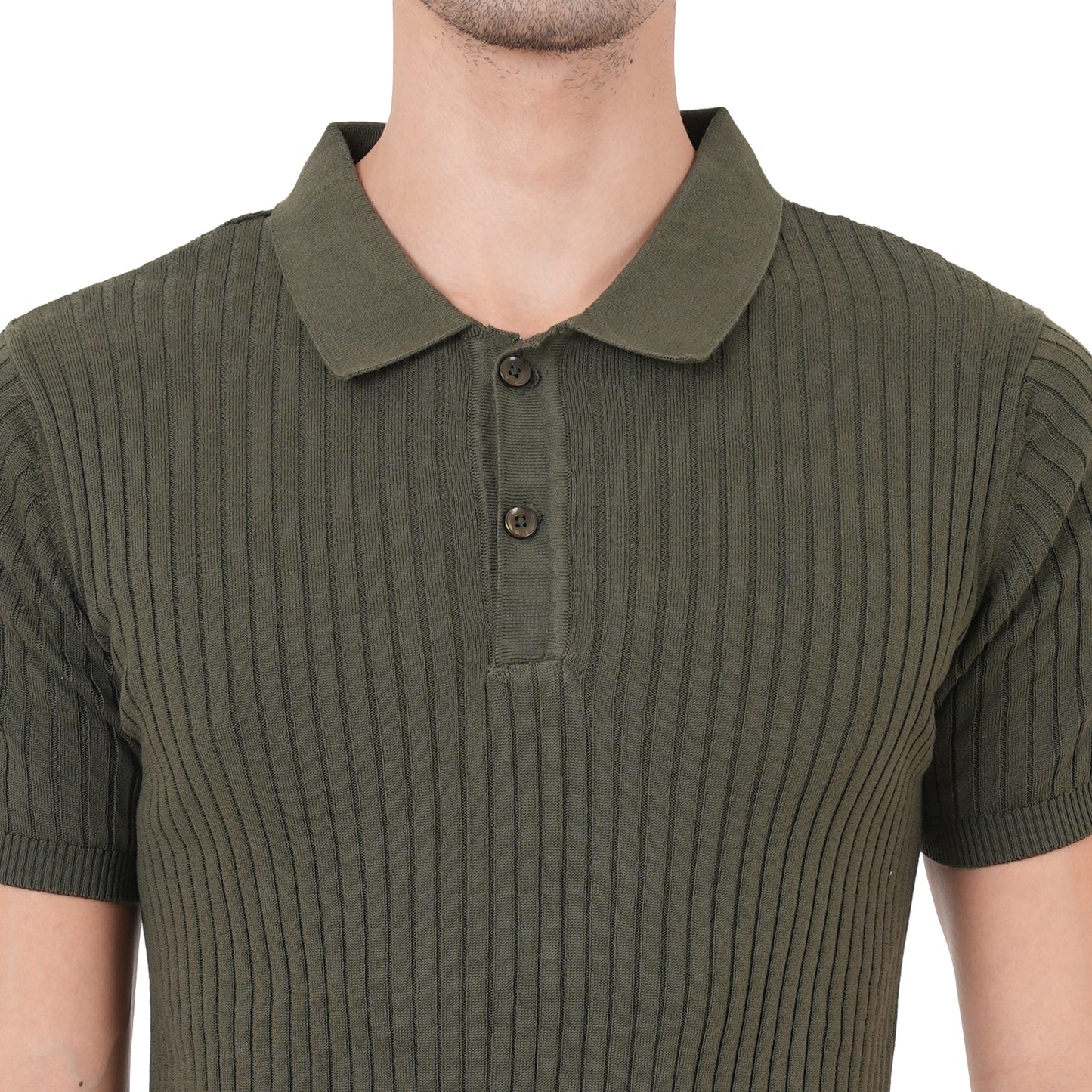 Men Button Polo Neck Pure Cotton