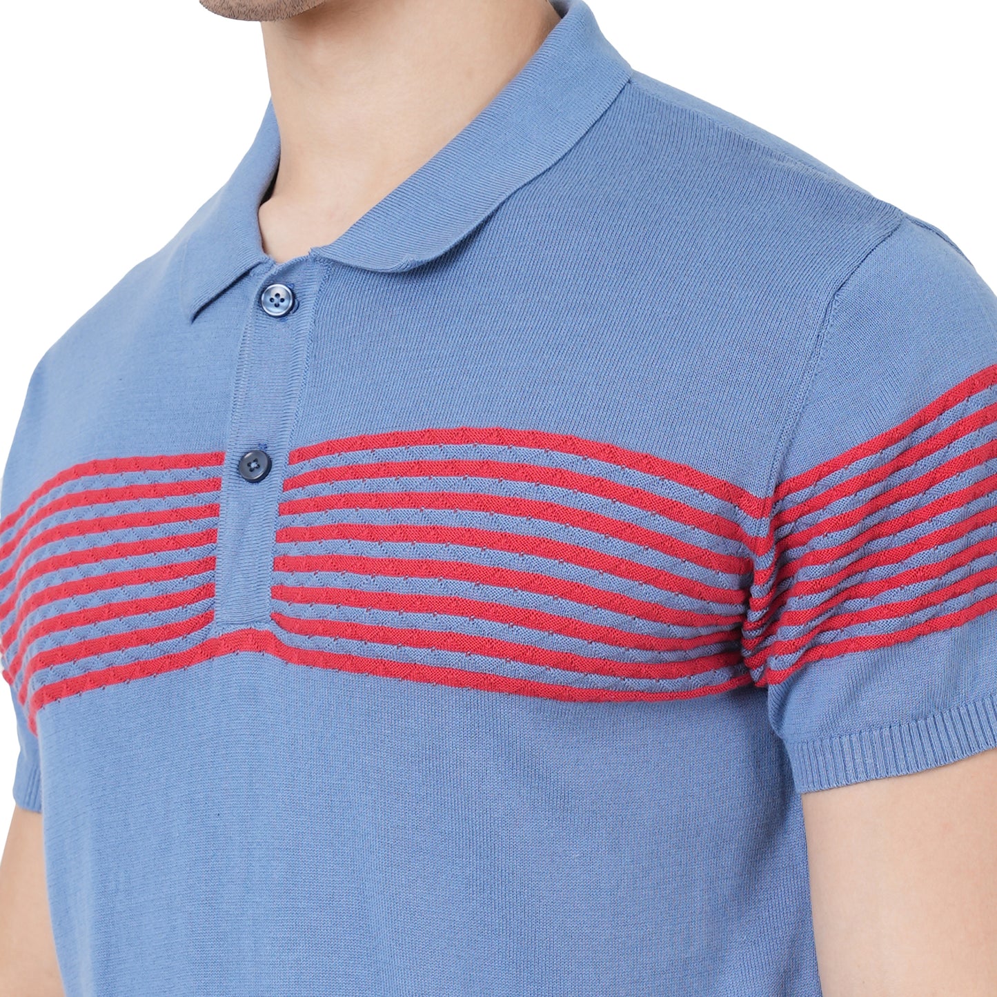 Men Button Polo Neck Pure Cotton