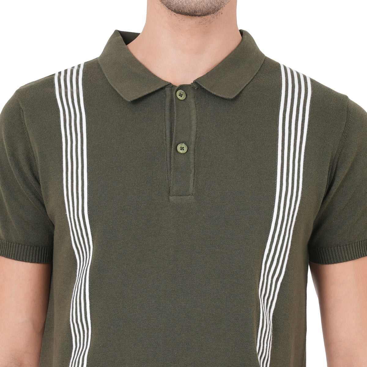 Men Button Polo Neck Pure Cotton