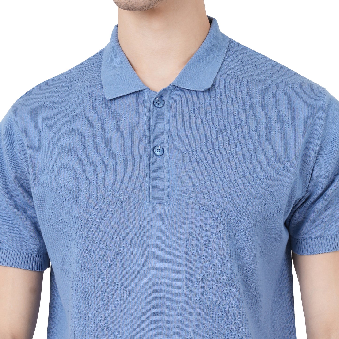 Men Button Polo Neck Pure Cotton