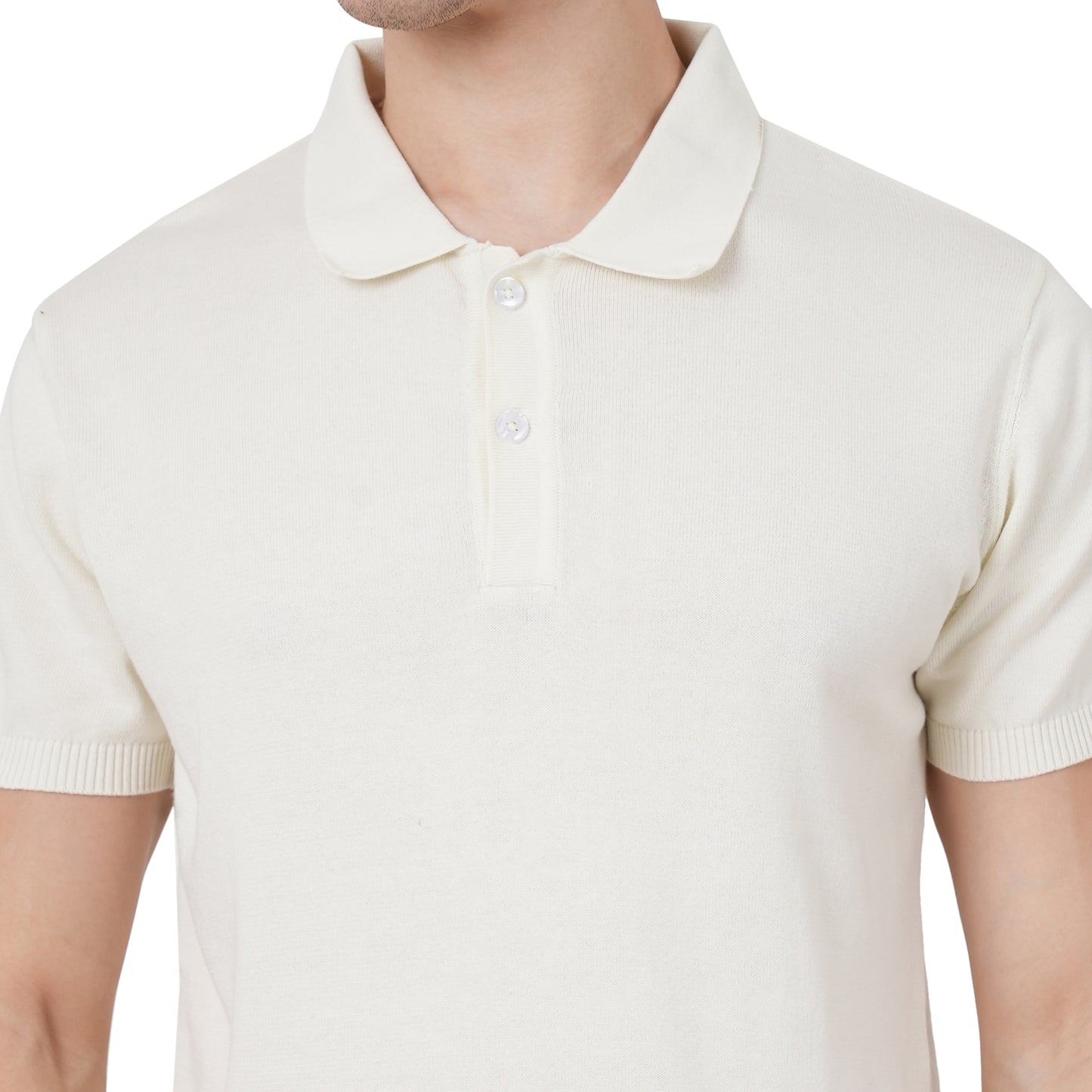 Men Button Polo Neck Pure Cotton