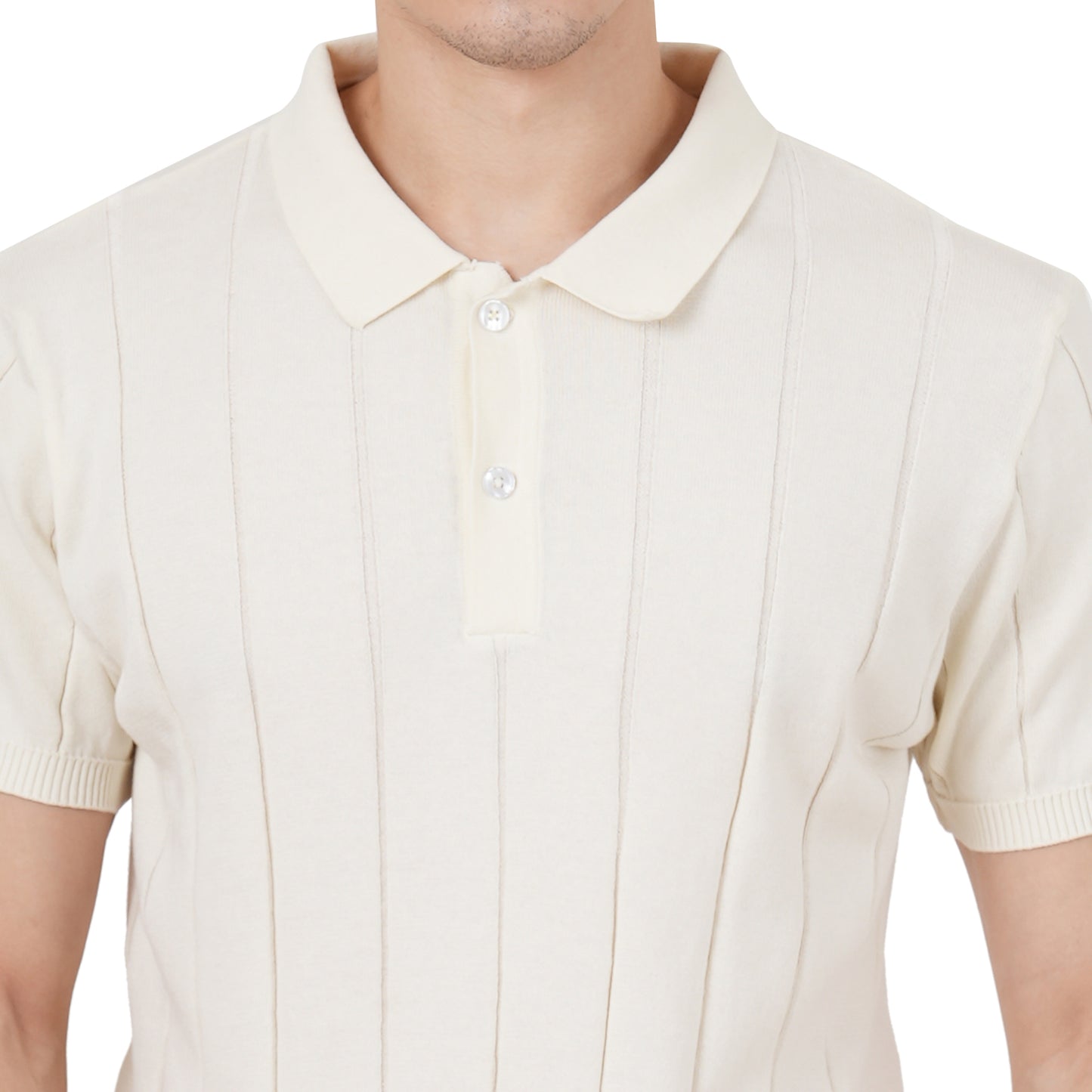 Men Button Polo Neck Pure Cotton