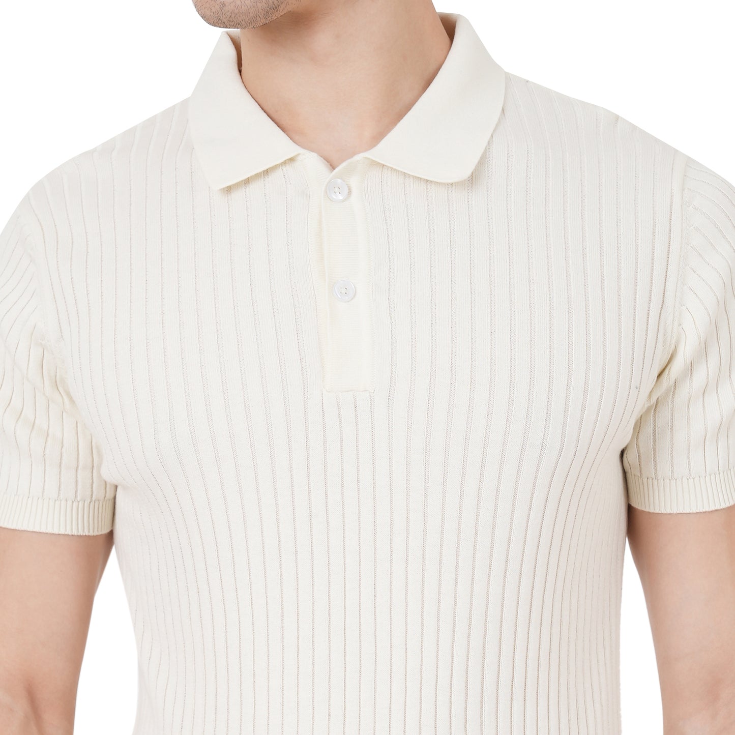Men Button Polo Neck Pure Cotton