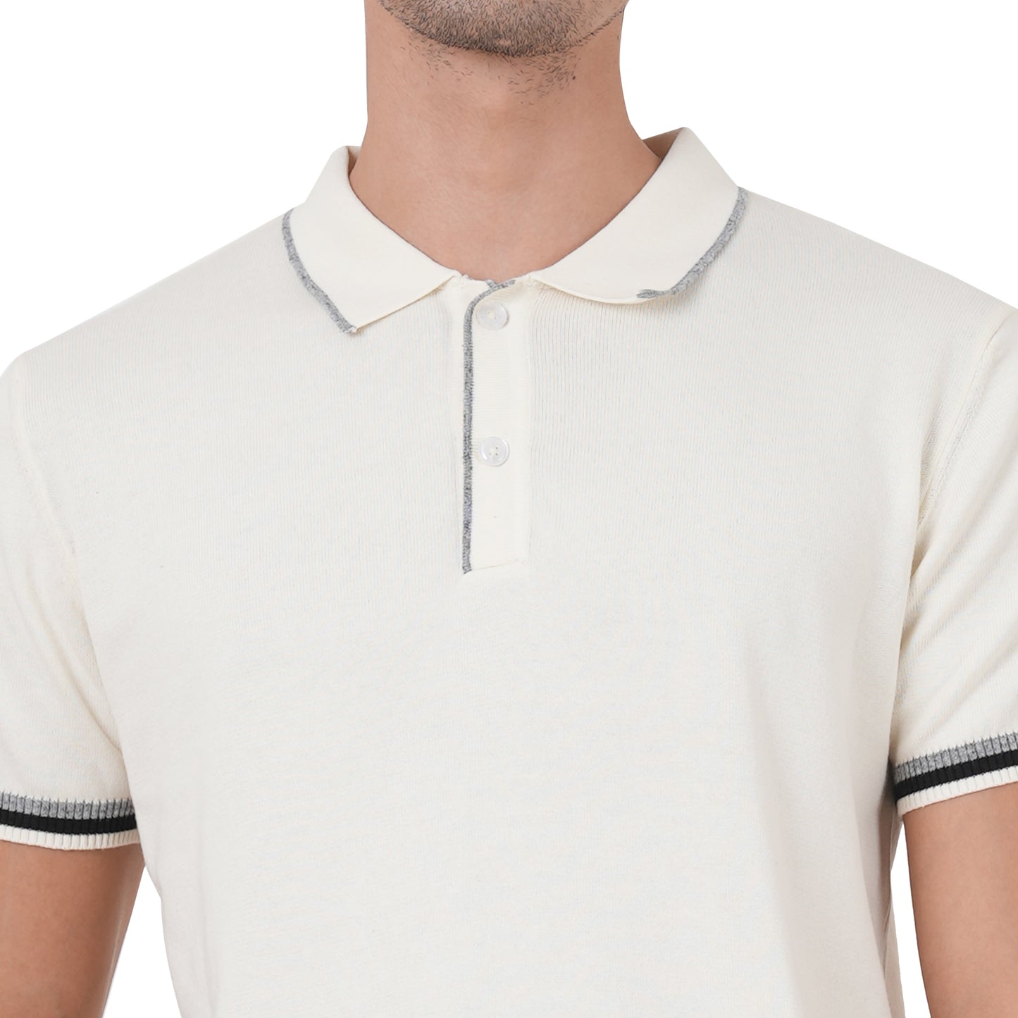 Men Button Polo Neck Pure Cotton