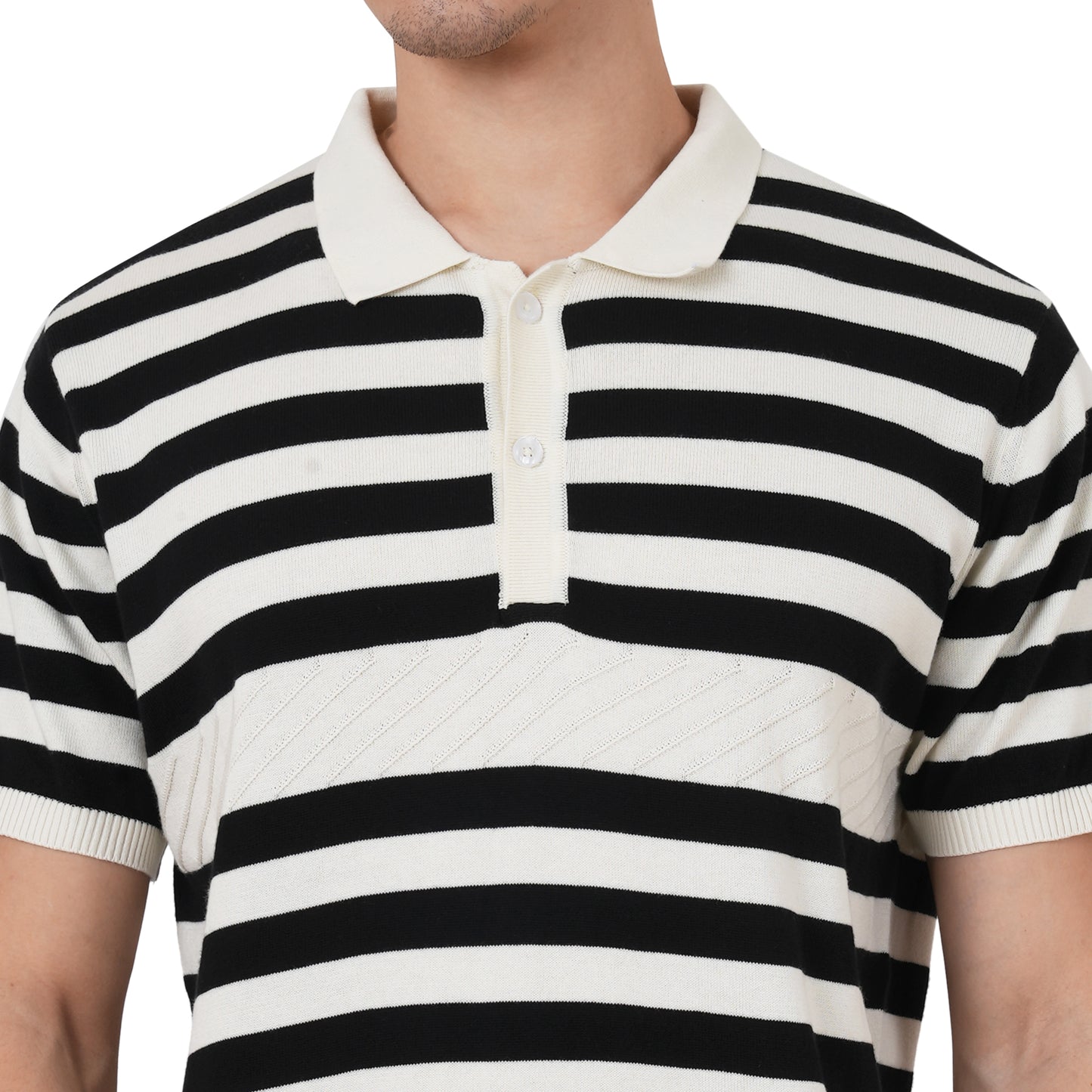 Men Button Polo Neck Pure Cotton