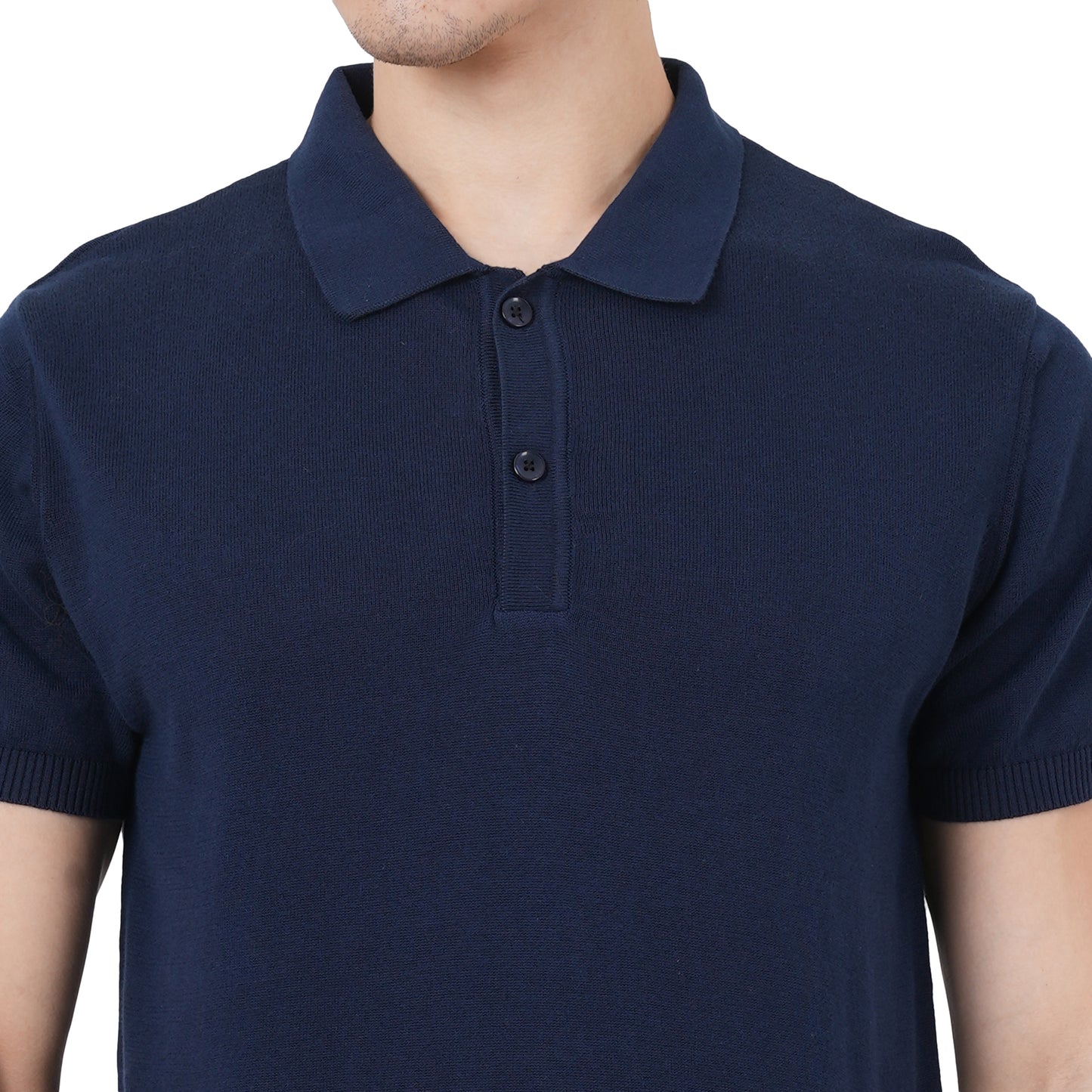 Men Button Polo Neck Pure Cotton