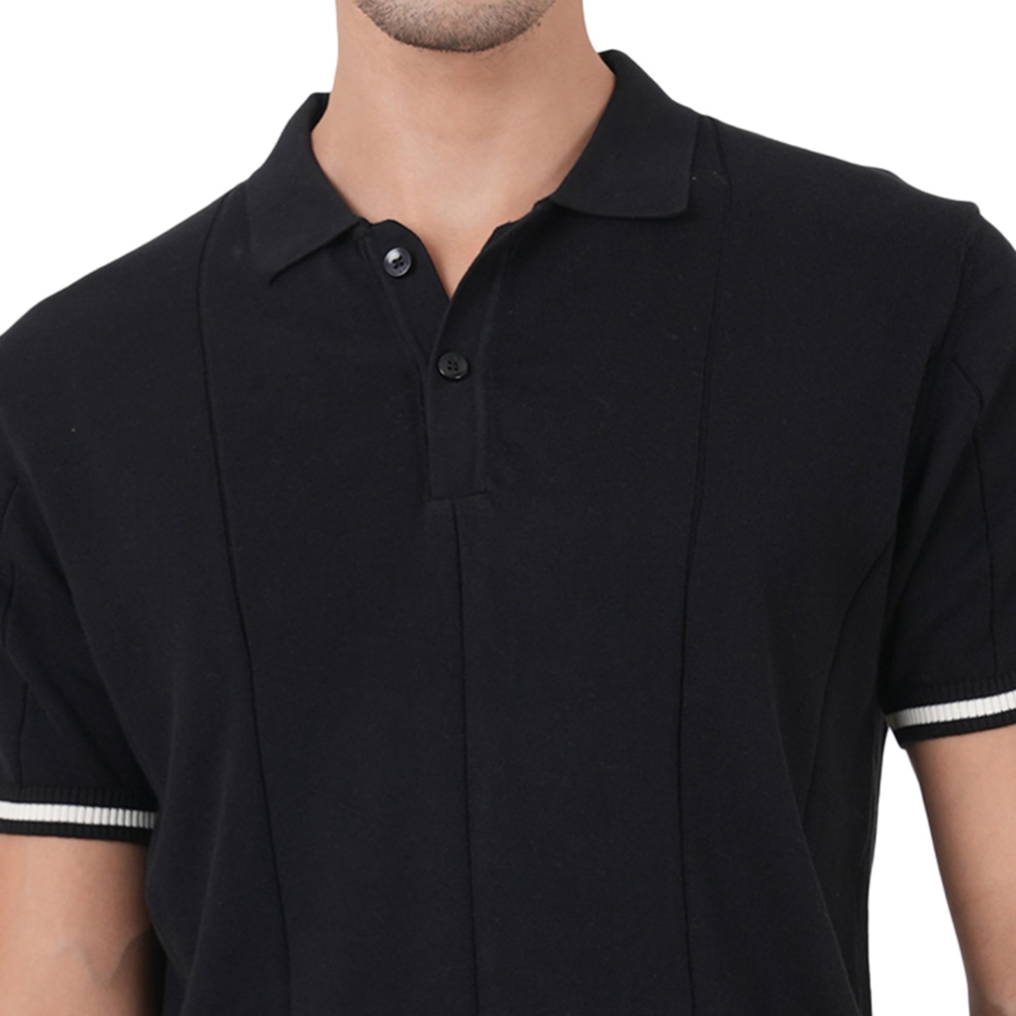 Men Button Polo Neck Pure Cotton