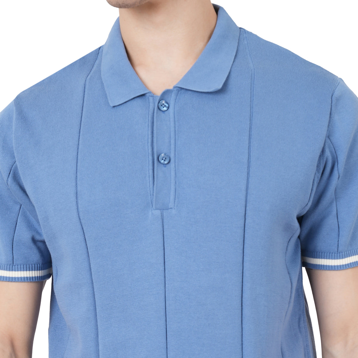 Men Button Polo Neck Pure Cotton
