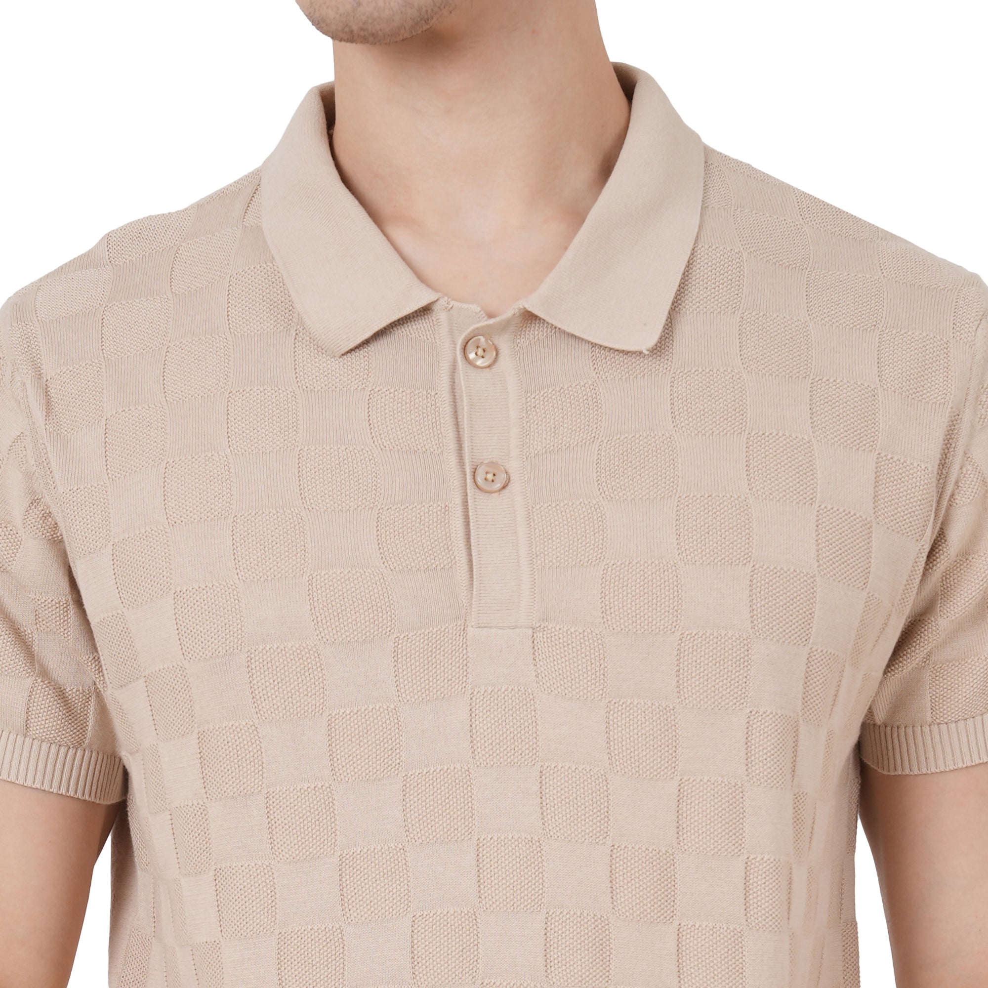 Men Button Polo Neck Pure Cotton