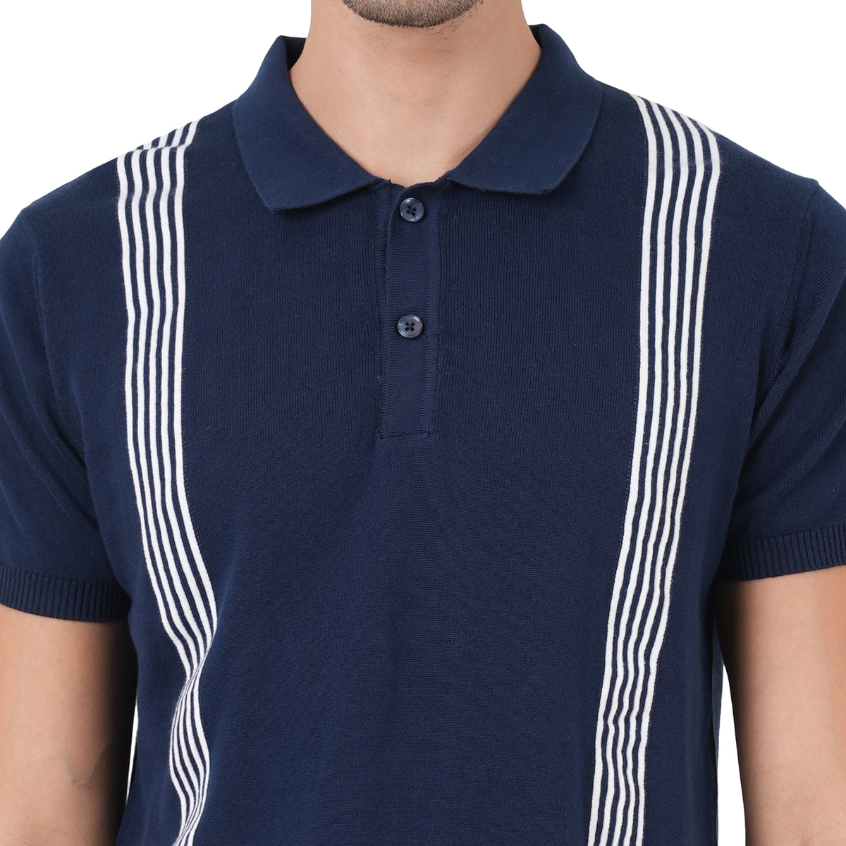 Men Button Polo Neck Pure Cotton