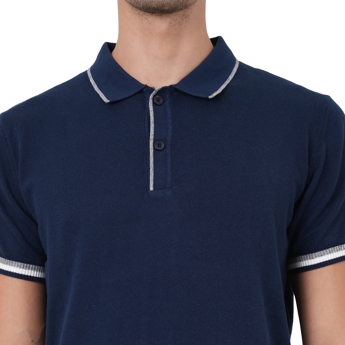 Men Button Polo Neck Pure Cotton