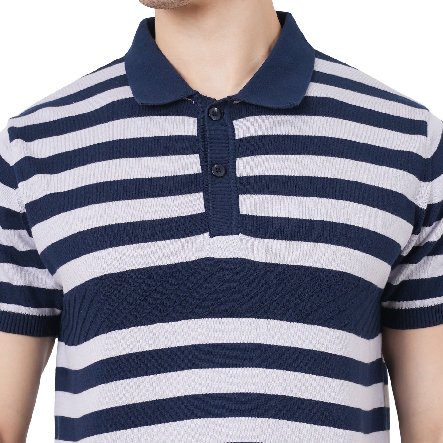 Men Button Polo Neck Pure Cotton