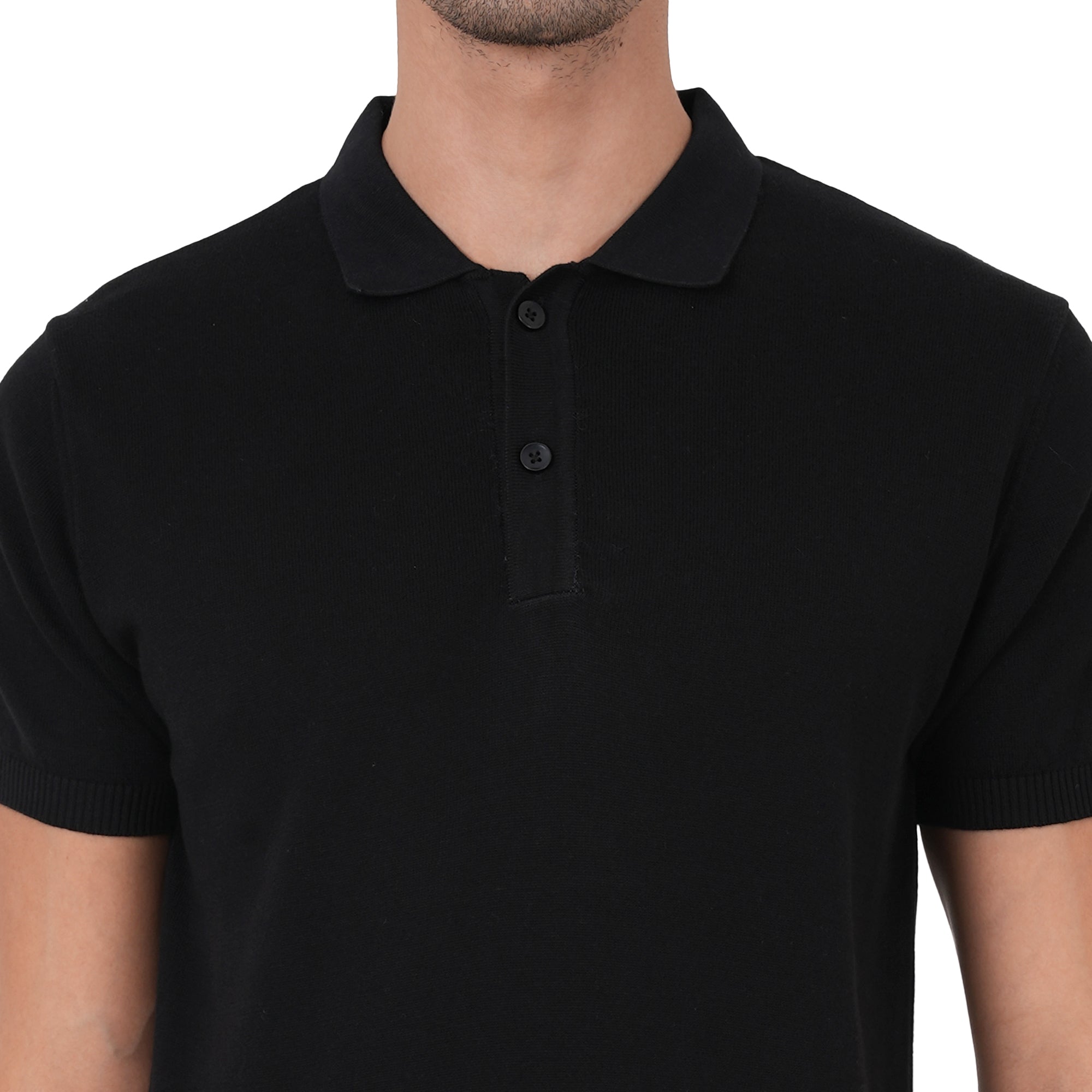 Men Button Polo Neck Pure Cotton