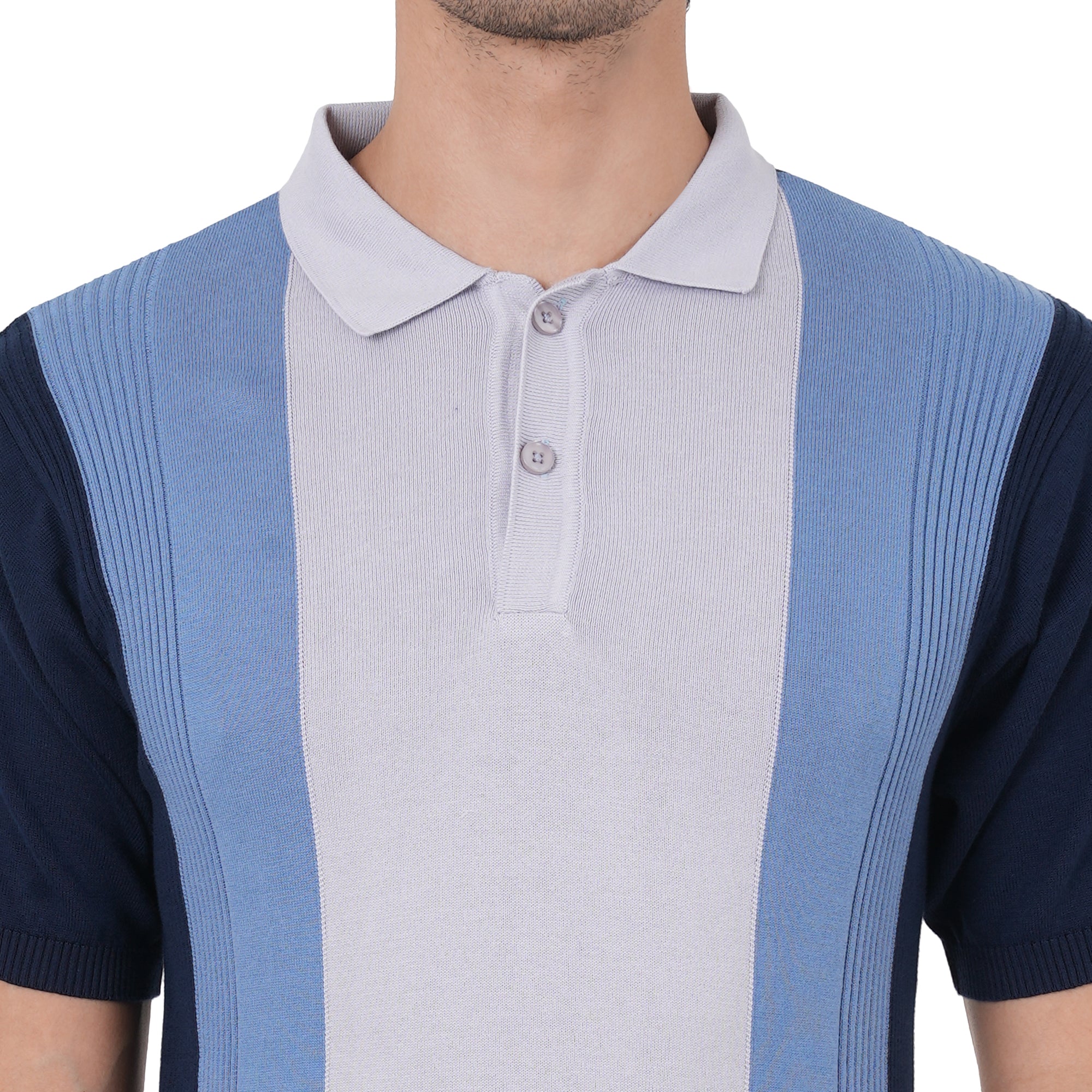 Men Button Polo Neck Pure Cotton