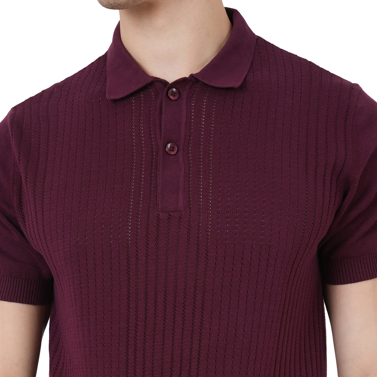 Men Button Polo Neck Pure Cotton