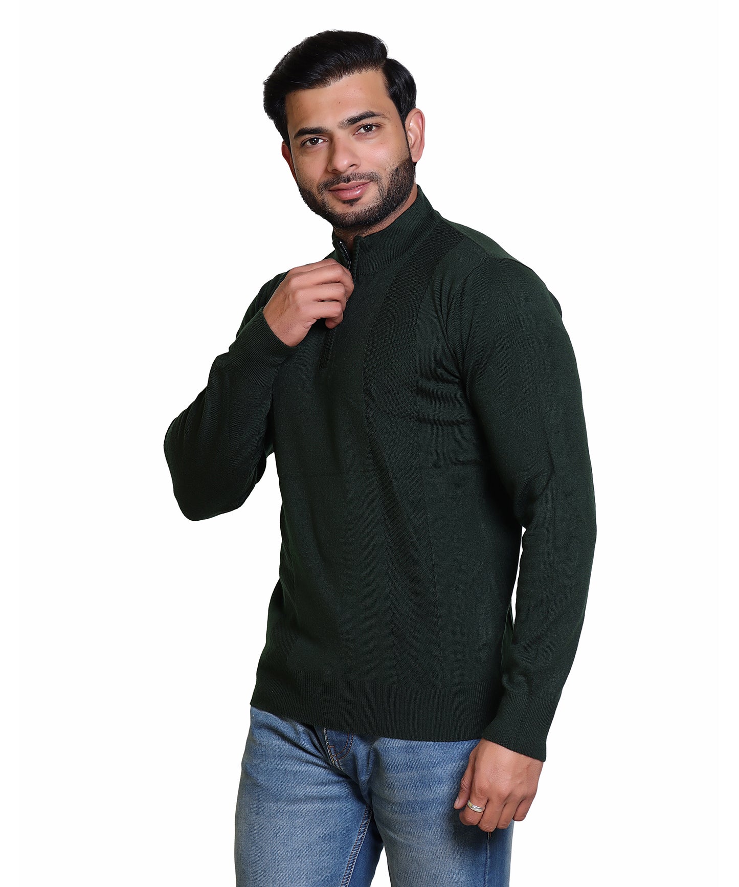 Men's Sweater Front Half Zipper Full SLV