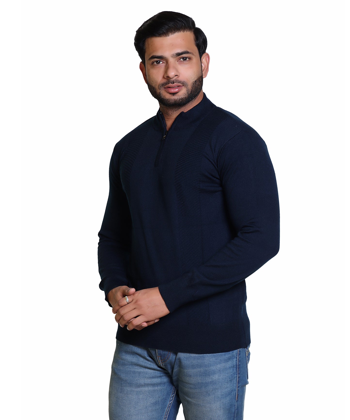 Men's Sweater Front Half Zipper Full SLV