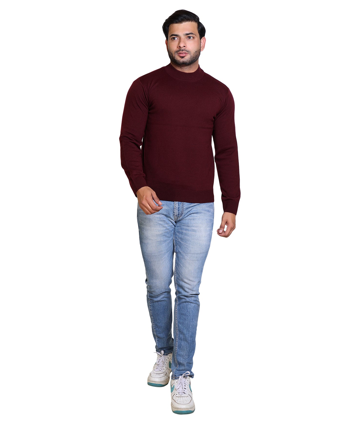 Men's Turtleneck sweater Maroon Colour
