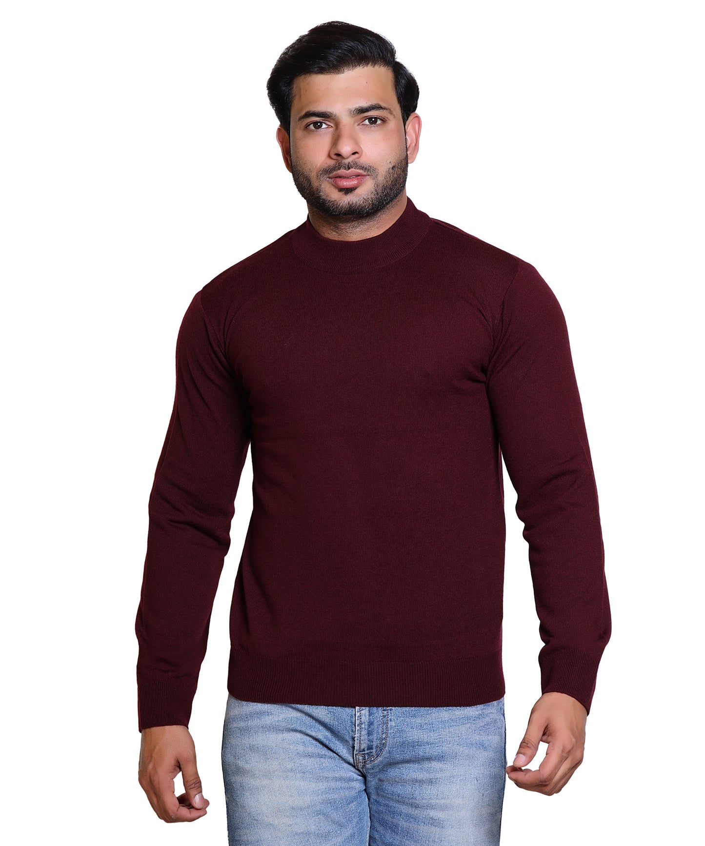 Men's Turtleneck sweater Maroon Colour