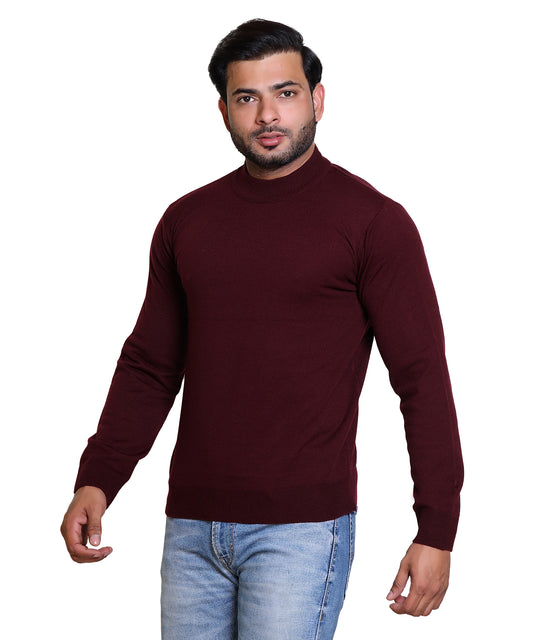 Men's Turtleneck sweater Maroon Colour