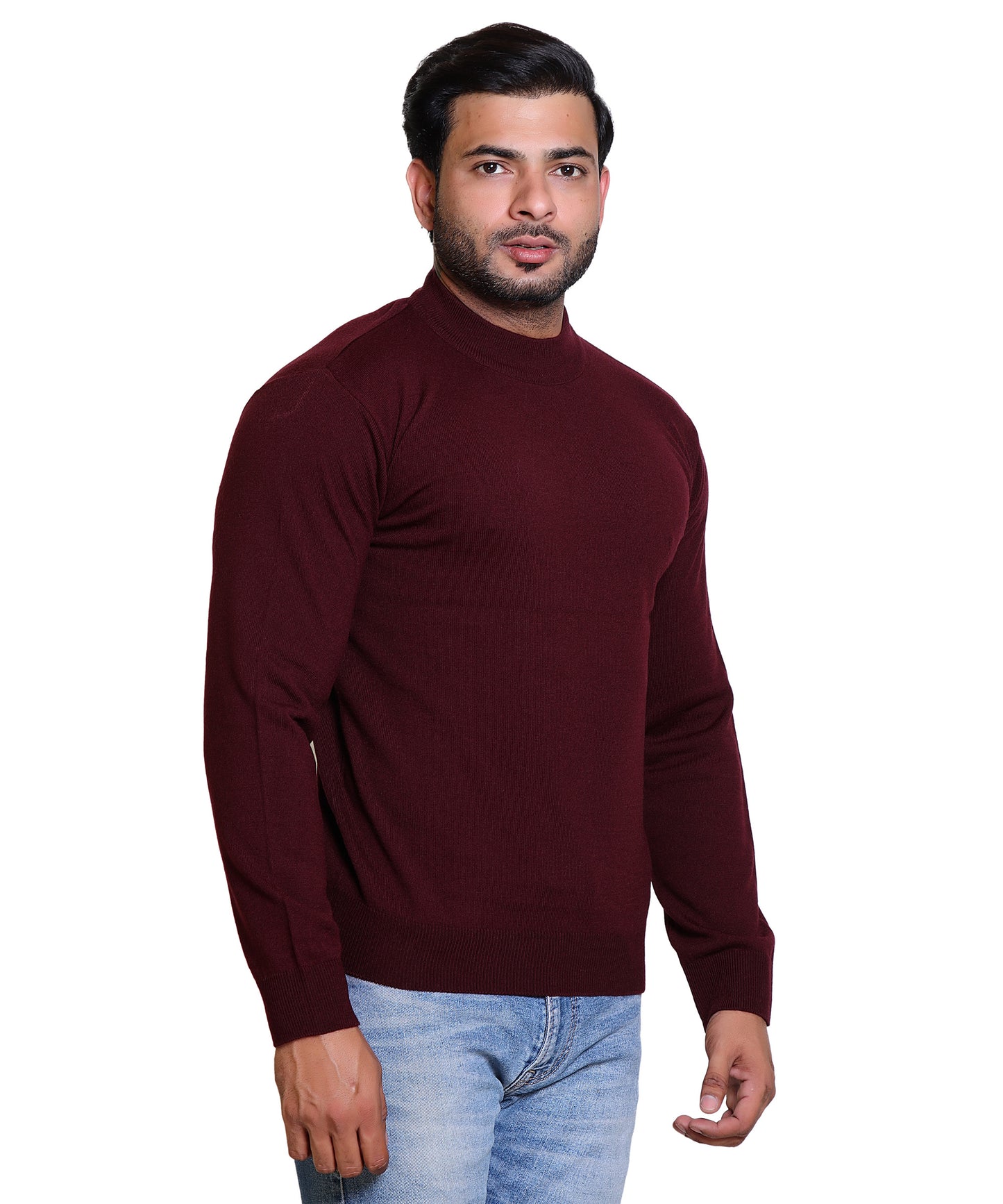 Men's Turtleneck sweater Maroon Colour