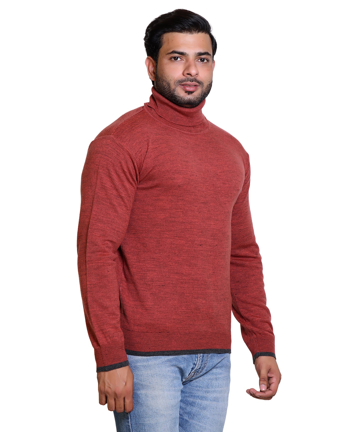 Men's Highneck Rust Sweater