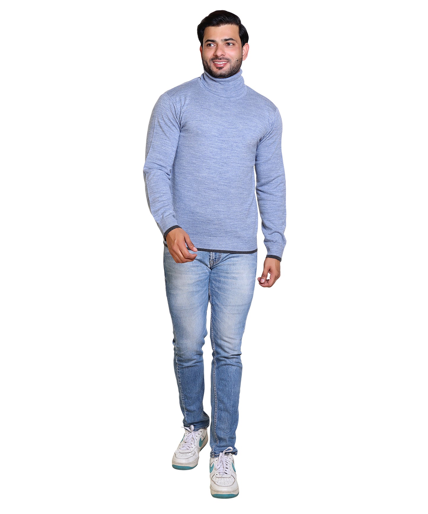 Men's Highneck R.Blue Sweater
